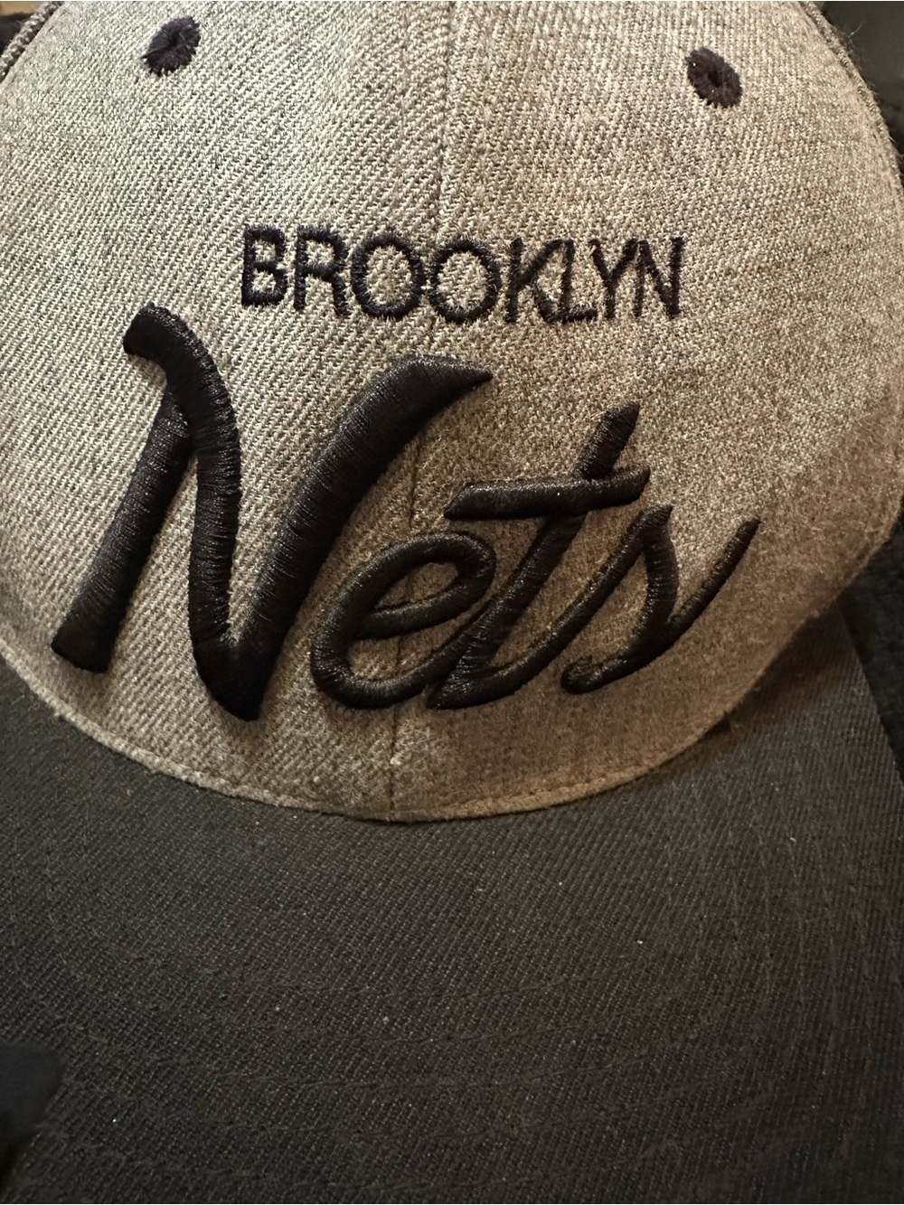 Mitchell & Ness Black and Grey Script Baseball Cap Adjustable